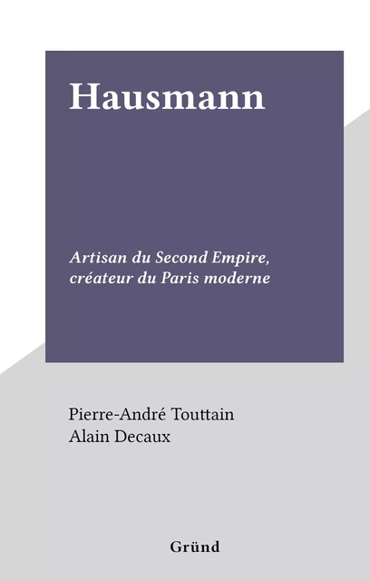 Hausmann - Pierre-André Touttain - FeniXX réédition numérique