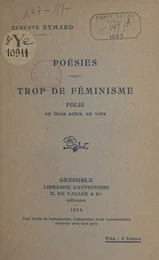 Poésies. Trop de féminisme