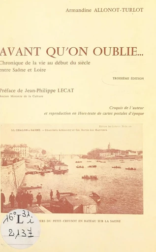 Avant qu'on oublie... - Armandine Allonot-Turlot - FeniXX réédition numérique