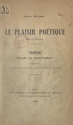 Le plaisir poétique