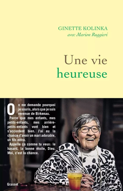 Une vie heureuse - Ginette Kolinka, Marion Ruggieri - Grasset