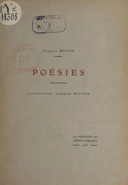 Poésies - François Mitton - FeniXX réédition numérique