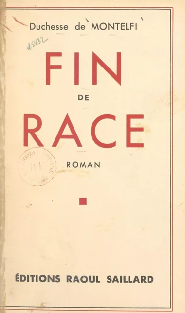 Fin de race -  de Montelfi - FeniXX réédition numérique