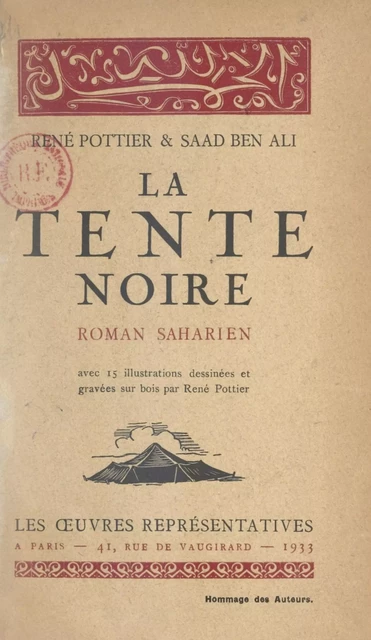 La tente noire - Saad Ben Ali, René Pottier - FeniXX réédition numérique