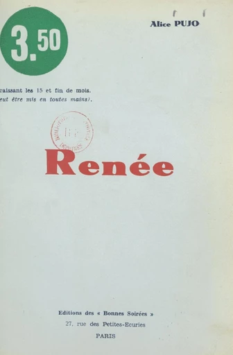 Renée - Alice Pujo - FeniXX réédition numérique