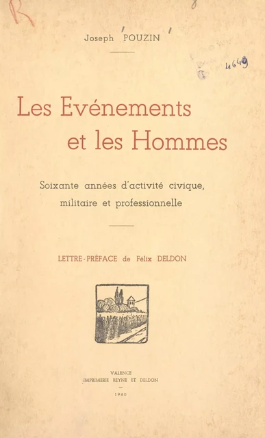 Les événements et les hommes - Joseph Pouzin - FeniXX réédition numérique