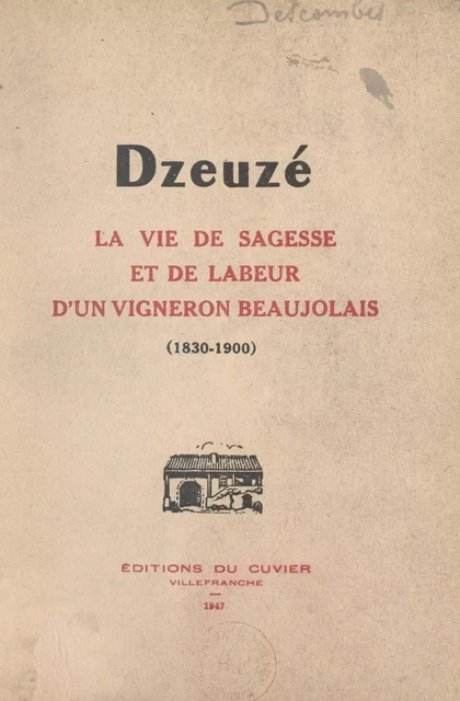 Dzeuzé - Jean Descombes - FeniXX réédition numérique