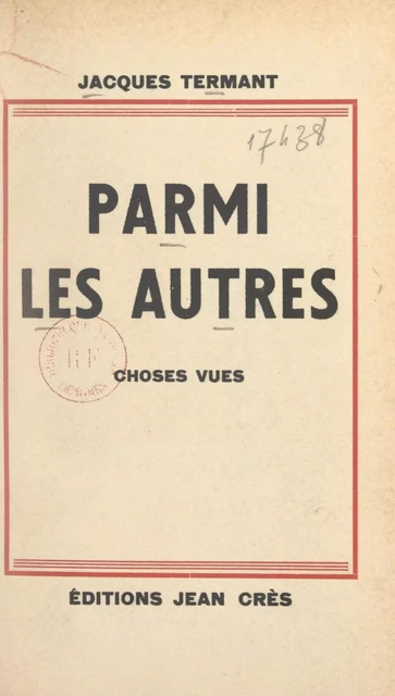 Parmi les autres - Jacques Termant - FeniXX réédition numérique