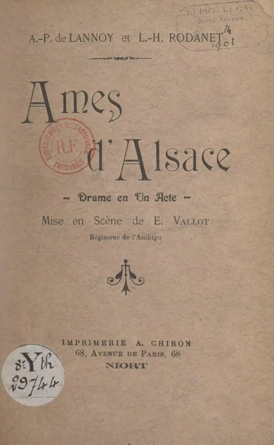 Âmes d'Alsace - A.-P. de Lannoy, L.-H. Rodanet - FeniXX réédition numérique