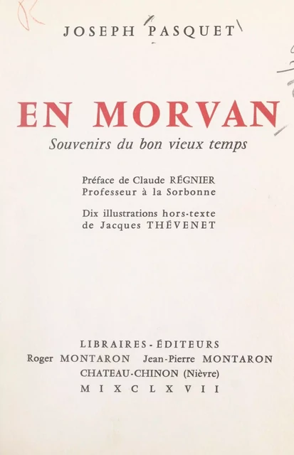 En Morvan - Joseph Pasquet - FeniXX réédition numérique