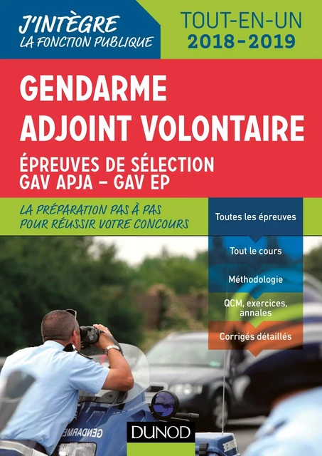 Gendarme adjoint volontaire - 2018-2019 - Rénald Boismoreau, Corinne Pelletier, Fabrice de Donno, Benoît Priet - Dunod