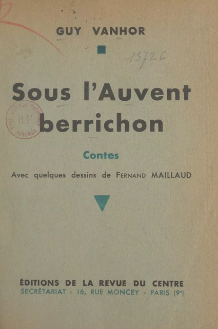 Sous l'auvent berrichon - Guy Vanhor - FeniXX réédition numérique