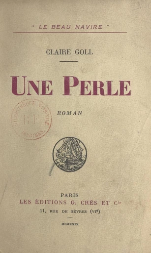 Une perle - Claire Goll - FeniXX réédition numérique