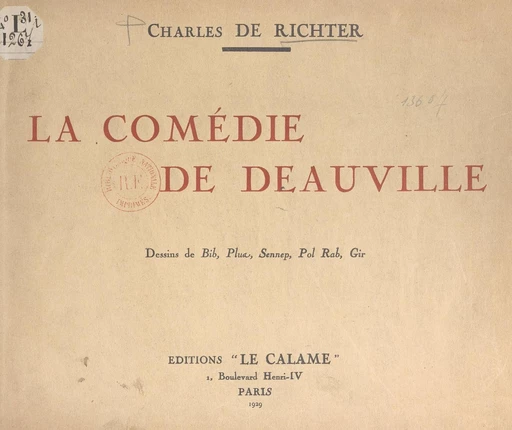 La comédie de Deauville - Charles de Richter - FeniXX réédition numérique