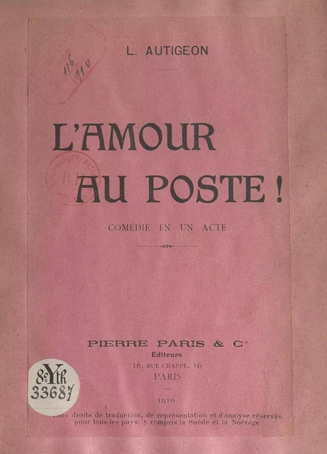 L'amour au poste ! - Louis Autigeon - FeniXX réédition numérique