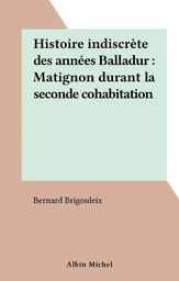 Histoire indiscrète des années Balladur : Matignon durant la seconde cohabitation