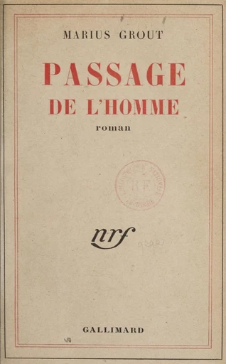 Passage de l'homme - Marius Grout - FeniXX réédition numérique