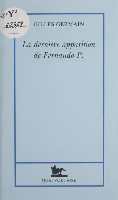 La Dernière Apparition de Fernando P. - Gilles Germain - FeniXX réédition numérique