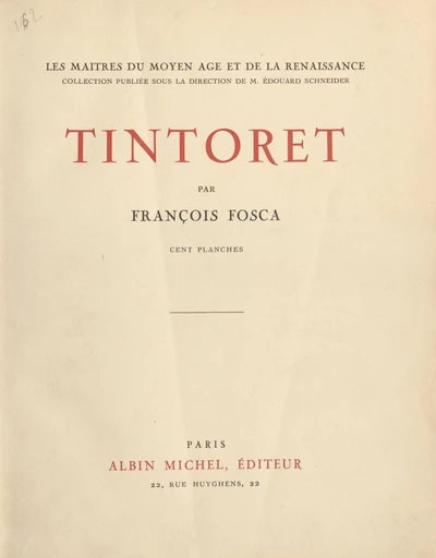 Tintoret - François Fosca - FeniXX réédition numérique