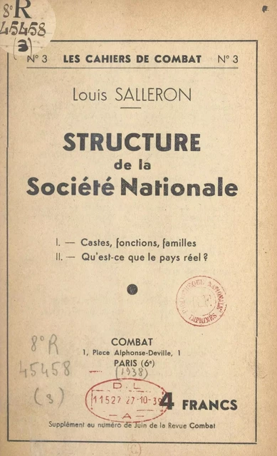 Structure de la société nationale - Louis Salleron - FeniXX réédition numérique