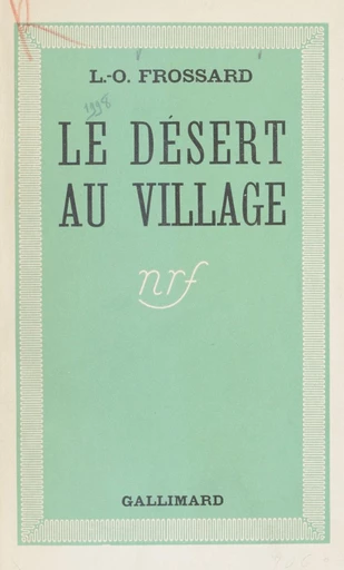 Le désert au village - Ludovic-Oscar Frossard - FeniXX réédition numérique