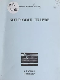 Nuit d'amour, un livre