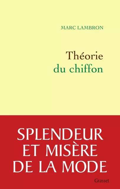 Théorie du chiffon - Marc Lambron - Grasset