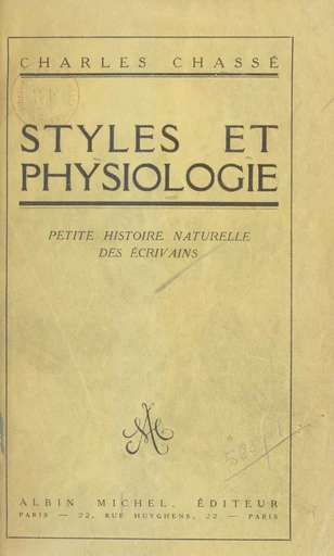 Styles et physiologie - Charles Chasse - FeniXX réédition numérique