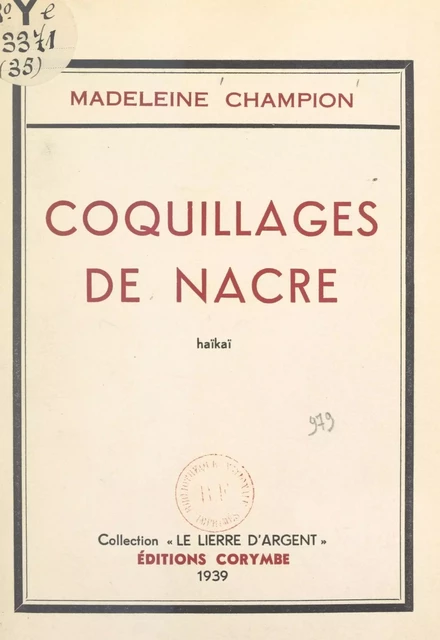 Coquillages de nacre - Madeleine Champion - FeniXX réédition numérique