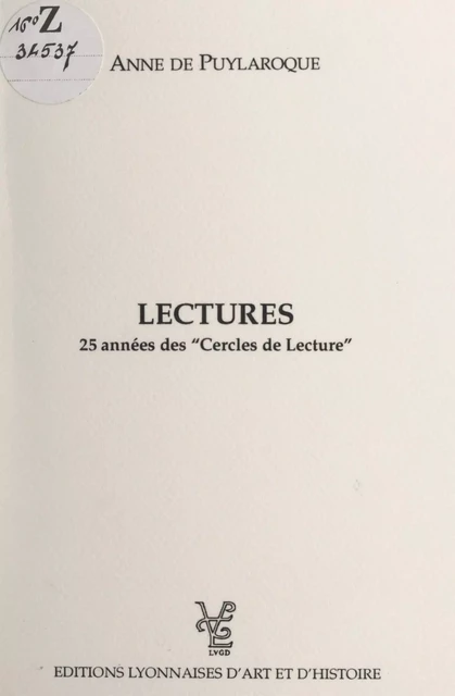 Lectures - Anne de Puylaroque - FeniXX réédition numérique