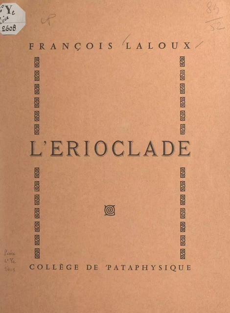 L'Erioclade - François Laloux - FeniXX réédition numérique