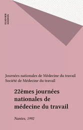 22èmes journées nationales de médecine du travail