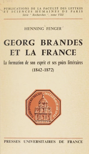 Georg Brandes et la France - Henning Fenger - FeniXX réédition numérique