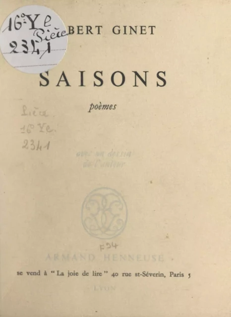 Saisons - Albert Ginet - FeniXX réédition numérique