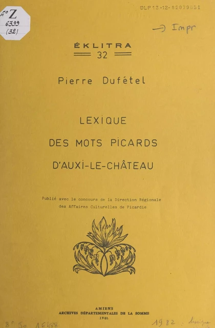 Les mots de nos taïons - Pierre Dufétel - FeniXX réédition numérique