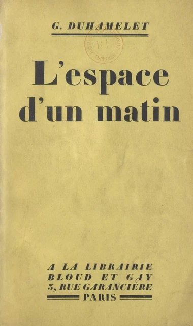 L'espace d'un matin - Geneviève Duhamelet - FeniXX réédition numérique