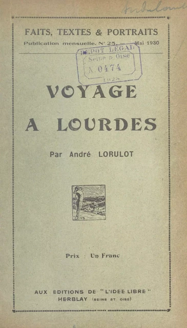 Voyage à Lourdes - Louis Rasibus - FeniXX réédition numérique