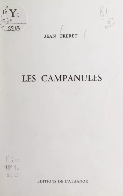 Les campanules - Jean Freret - FeniXX réédition numérique