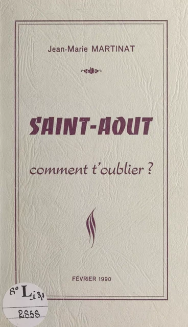 Saint-Août - Jean-Marie Martinat - FeniXX réédition numérique