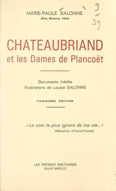 Chateaubriand et les dames de Plancoët - Marie-Paule Salonne - FeniXX réédition numérique