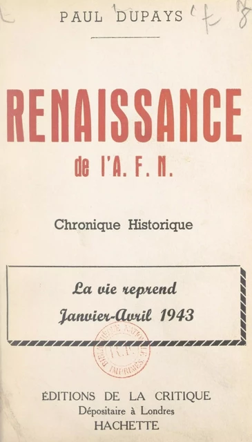 Renaissance de l'A.F.N. - Paul Dupays - FeniXX réédition numérique