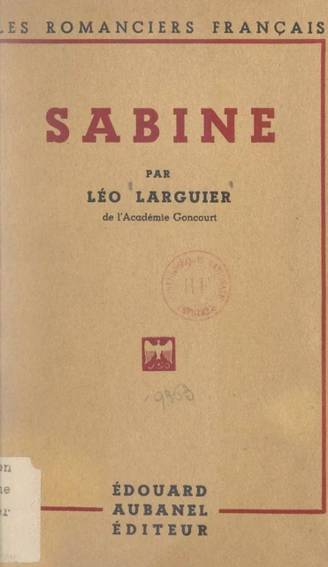 Sabine - Léo Larguier - FeniXX réédition numérique