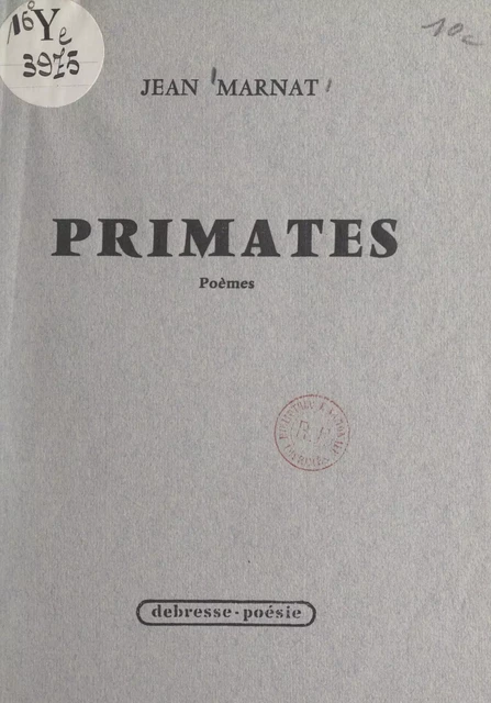 Primates - Jean Marnat - FeniXX réédition numérique