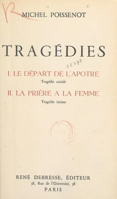 Tragédies - Michel Poissenot - FeniXX réédition numérique