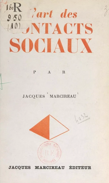 L'art des contacts sociaux - Jacques Marcireau - FeniXX réédition numérique