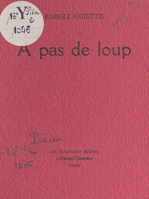 À pas de loup - Robert Guiette - FeniXX réédition numérique