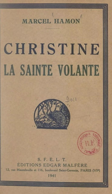 Christine, la Sainte volante - Marcel Hamon - FeniXX réédition numérique