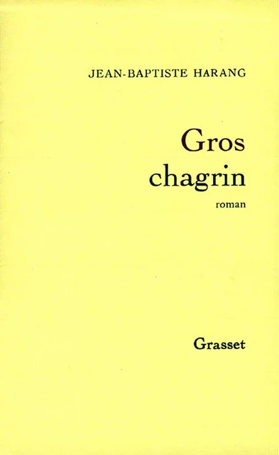 Gros chagrin - Jean-Baptiste Harang - Grasset