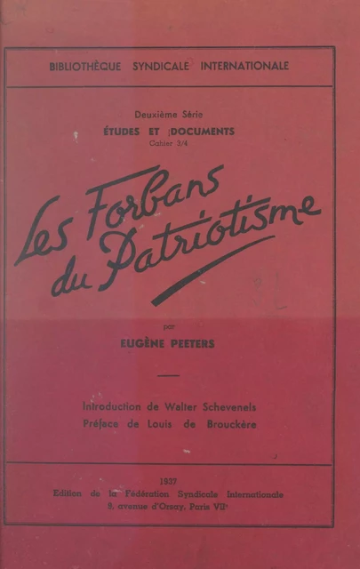 Les forbans du patriotisme - Eugène Peeters - FeniXX réédition numérique