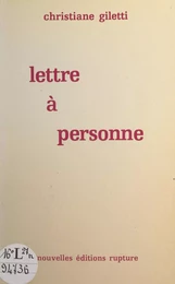 Lettre à personne